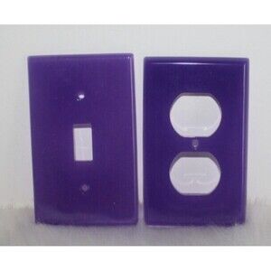 Homemade Light Switch and Plug In Plates Purple Home Decor New